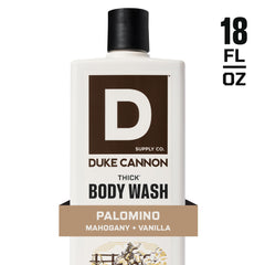 Duke Cannon side label detail showing ingredients and mineral-enriched benefit