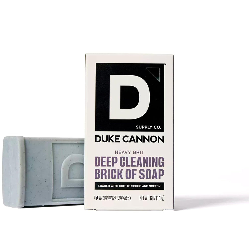 Duke Cannon front packaging showing mandarin and mint, highlights invigorating scent