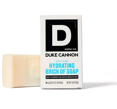 Duke Cannon front packaging showing 6 oz bar and sandalwood scent benefit