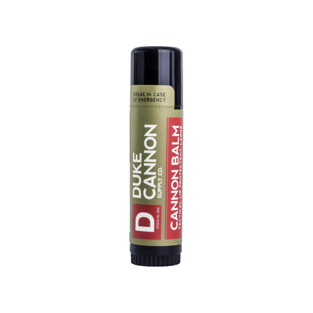 Duke Cannon front tube showing durable packaging and long-lasting size benefits