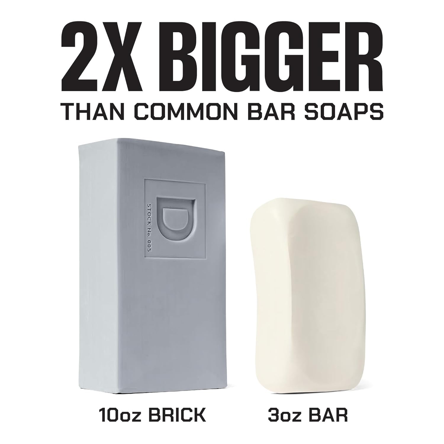 Duke Cannon Gun Smoke size comparison in hand highlights big brick lasting longer