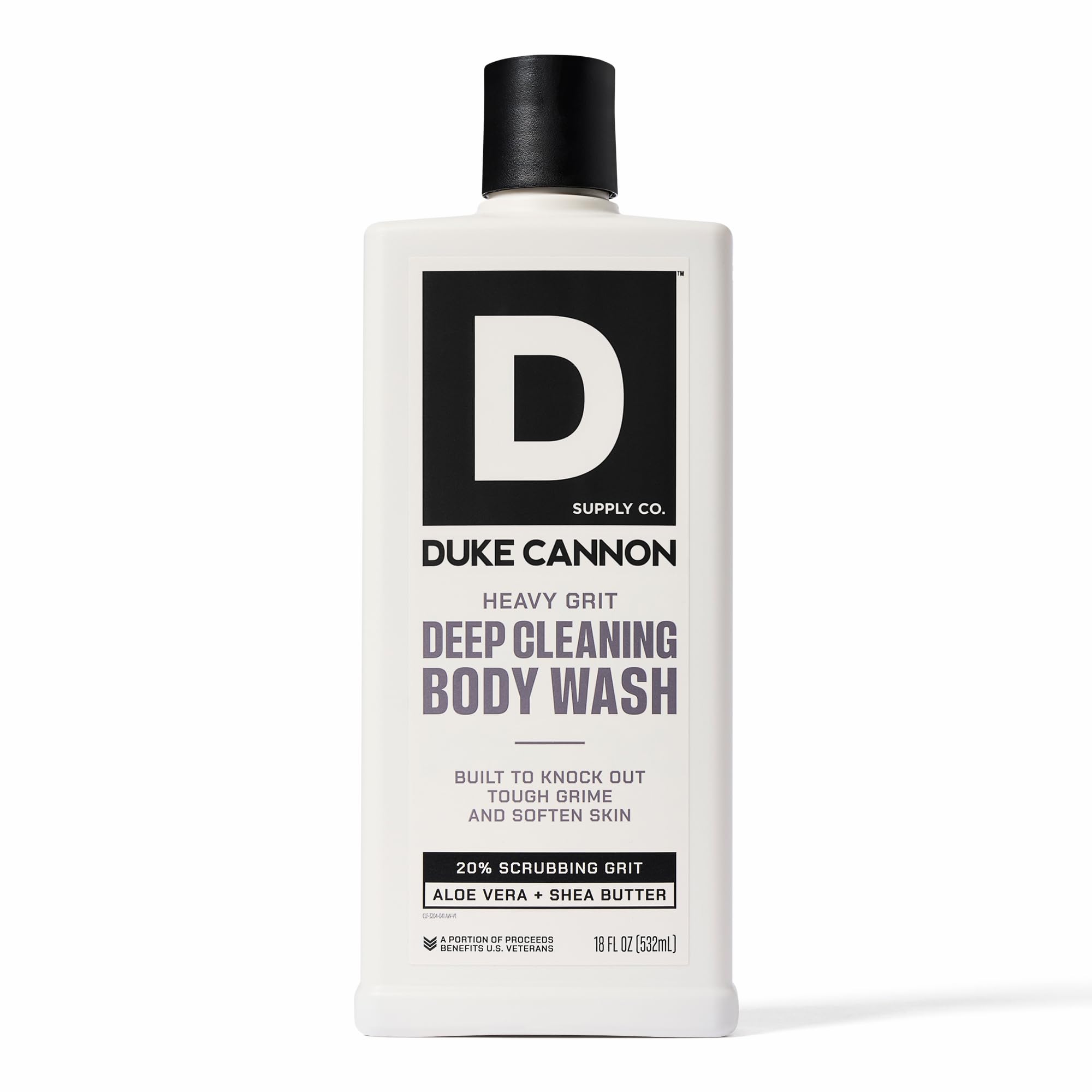 Duke Cannon front bottle view showing industrial-strength body wash benefit