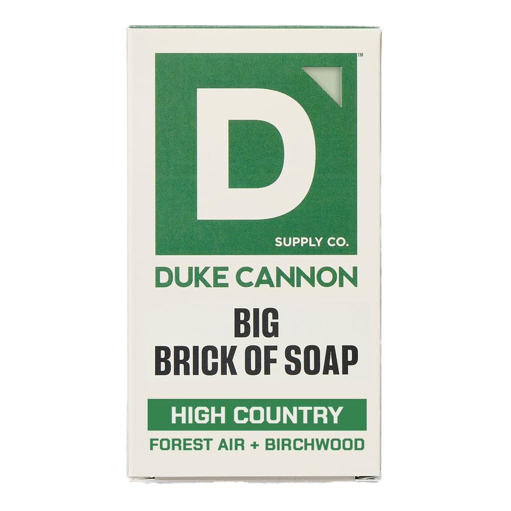 Duke Cannon front packaging showing rugged High Country branding and scent