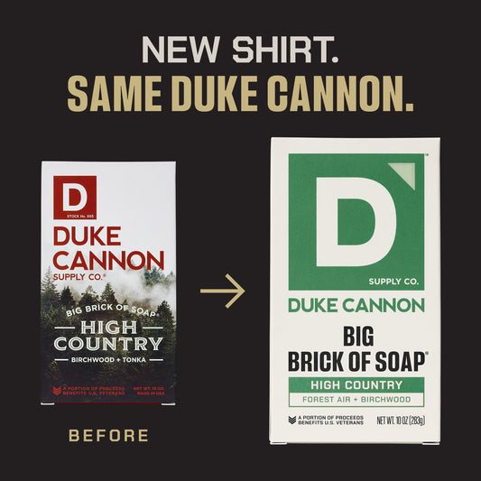 Duke Cannon side profile of the 10 oz big brick bar showing durable size benefit