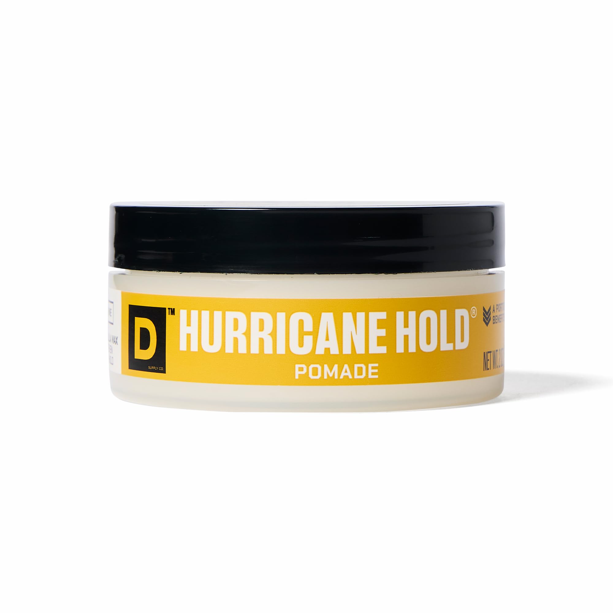 Duke Cannon Hurricane Hold Pomade front tin showing label and size for easy identification