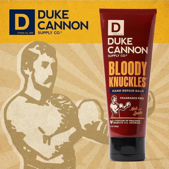 Duke Cannon applied on worksite hands demonstrating hydration without slippery feel