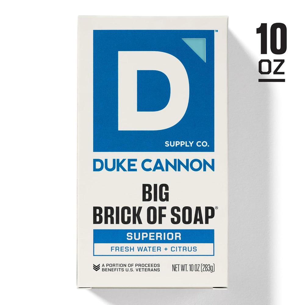 Duke Cannon label and ingredients panel for informed product choice benefit.