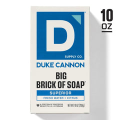Duke Cannon label and ingredients panel for informed product choice benefit.