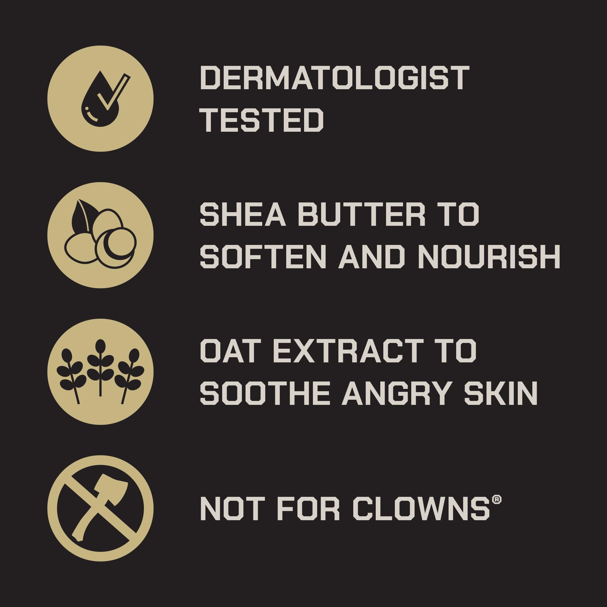 Duke Cannon label and ingredient list emphasizing clean formula benefit
