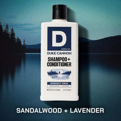 Duke Cannon in shower being used by man showing cooling menthol benefit