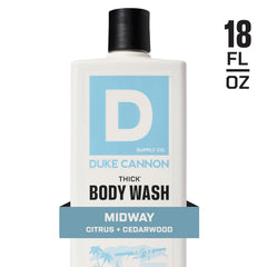 Duke Cannon Midway rich lather on loofah for deeper cleansing