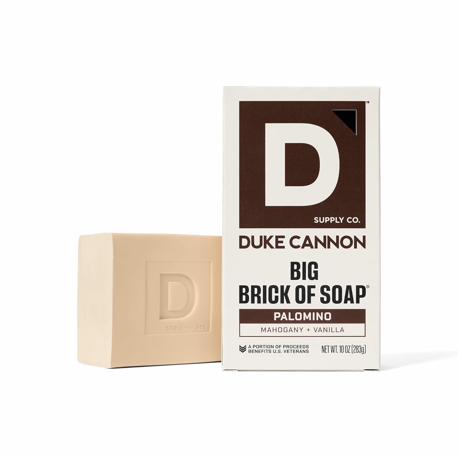 Duke Cannon front packaging showing Palomino label and 10 oz size for long-lasting use