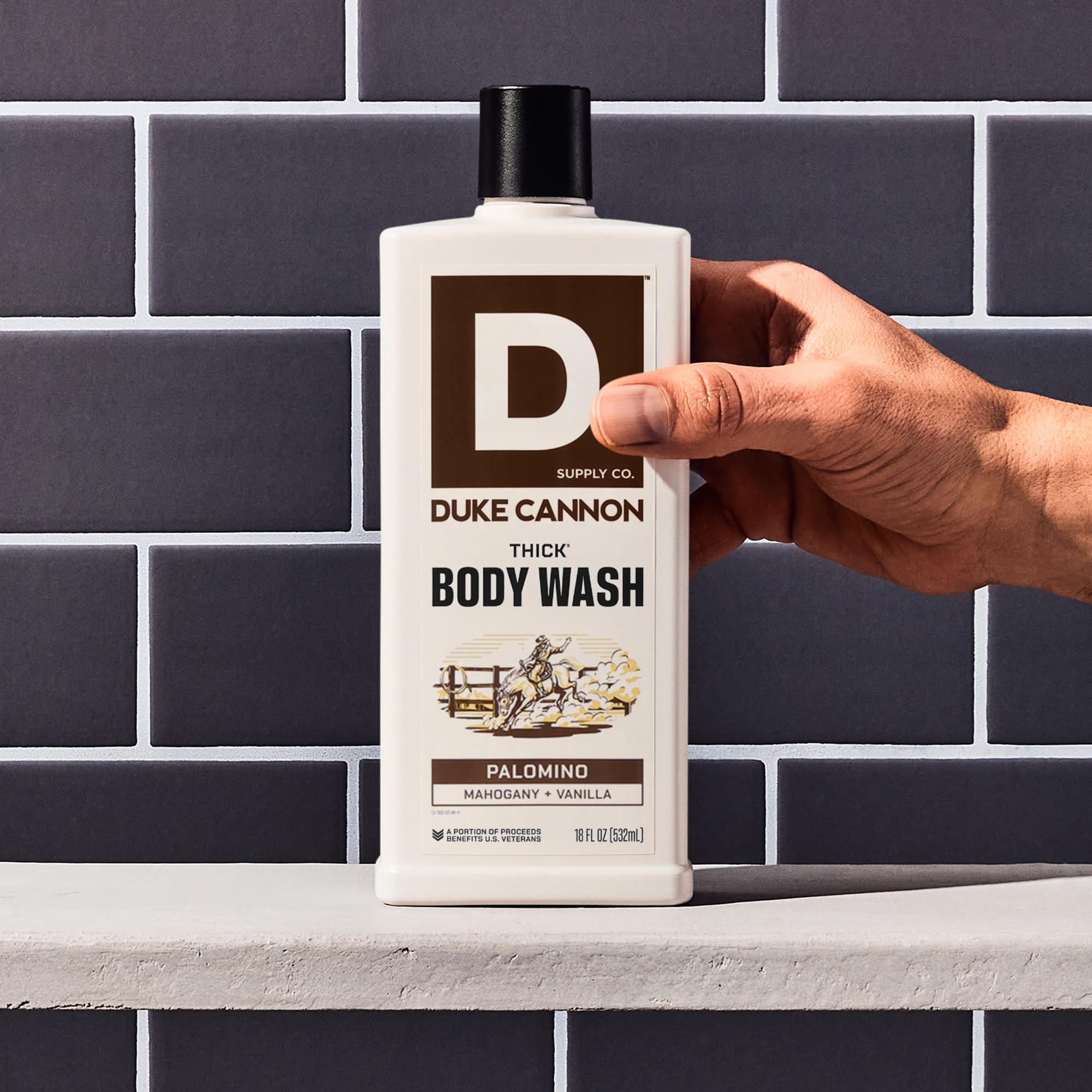 Duke Cannon dispensing lather from pump demonstrating concentrated suds and coverage
