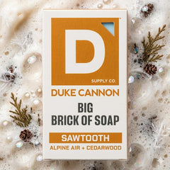 Duke Cannon sawtooth lather close-up demonstrating rich foam for thorough cleansing