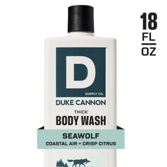 Duke Cannon ingredient label close-up showing mineral-enriched, plant-based benefit