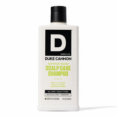 Duke Cannon front bottle view showing product and branding for confident grooming
