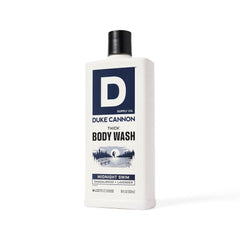 Duke Cannon in shower lifestyle scene conveying rugged freshness after use