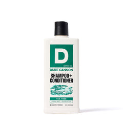 Duke Cannon front bottle view showing label and scent benefits