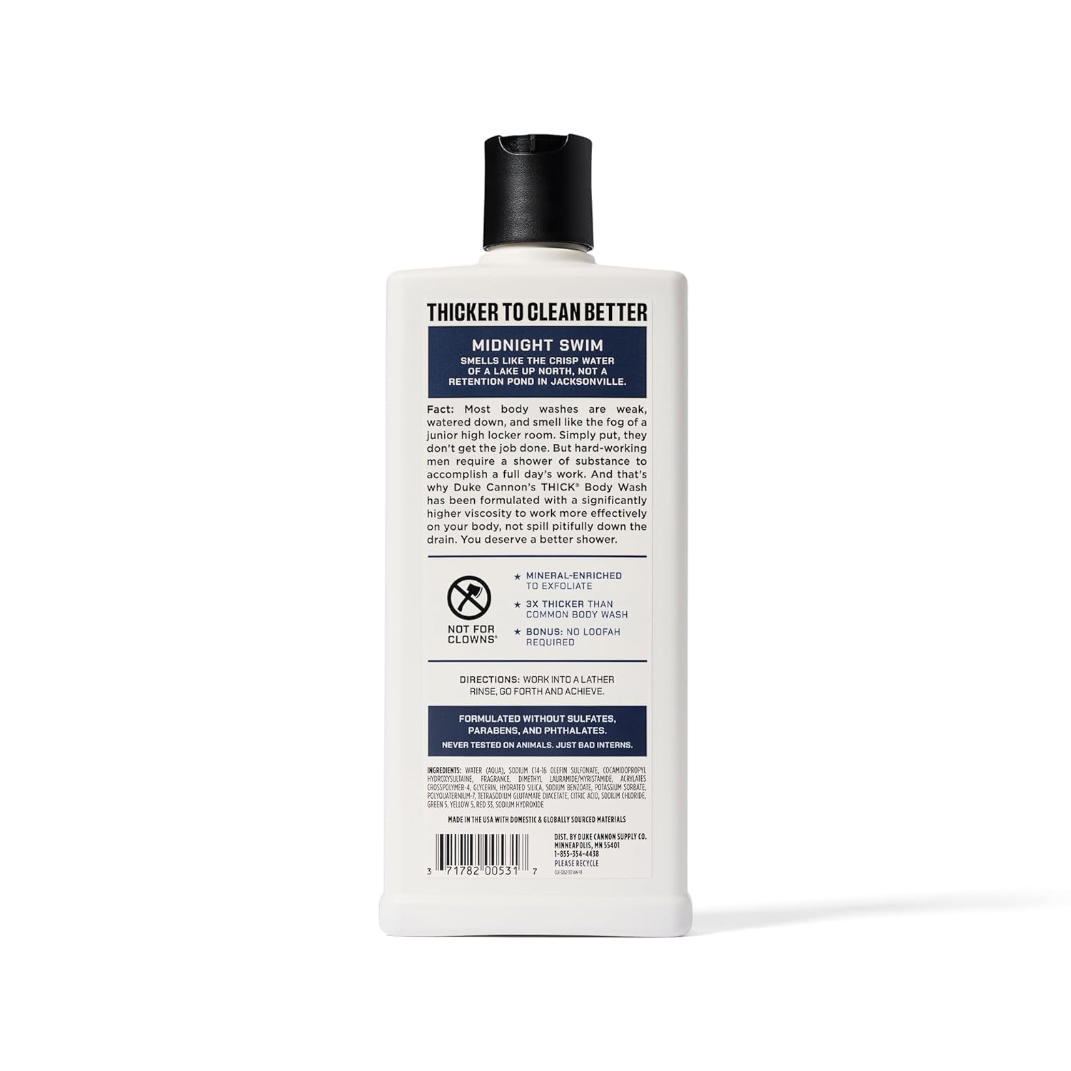 Duke Cannon gel texture on skin closeup showing gentle exfoliation benefit