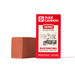 Duke Cannon bar soap front packaging showing brand and BBQ scent for confident gifting