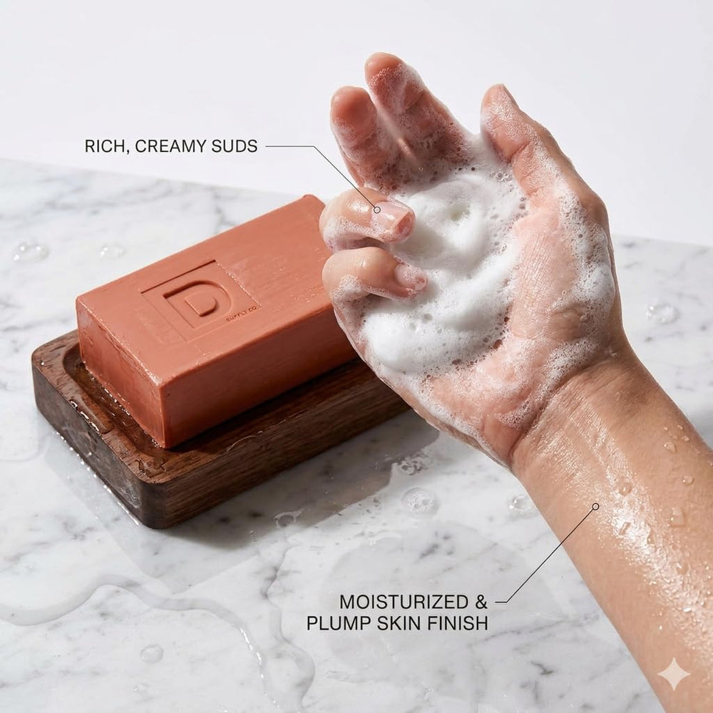 Duke Cannon soap producing thick lather demonstrating effective cleaning power