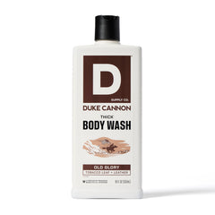 Duke Cannon front bottle showing robust packaging and scent benefits