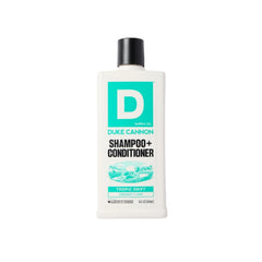 Duke Cannon Tropic Drift front bottle showing label and scent benefits