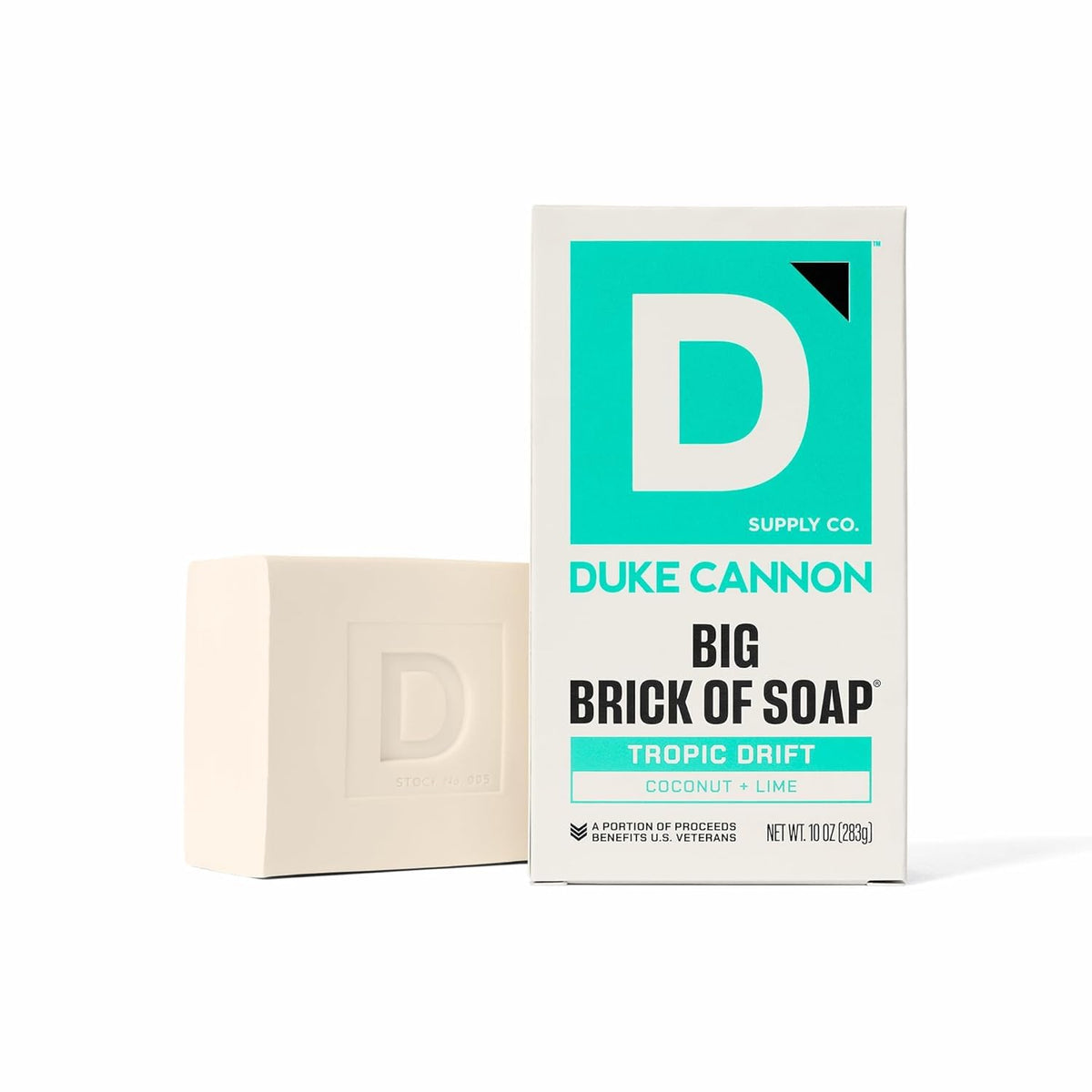 Duke Cannon Tropic Drift front packaging showing brand and scent benefit