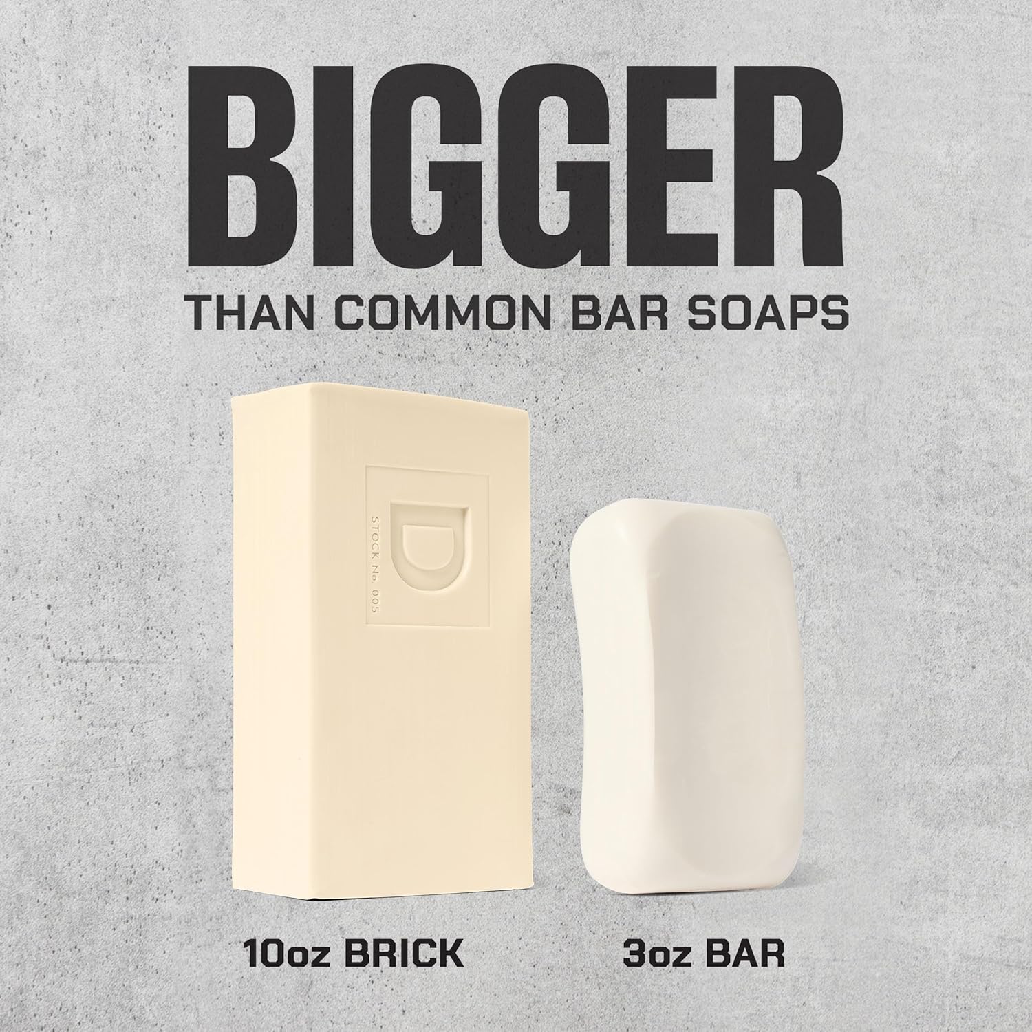 Duke Cannon bar next to a smartphone showing 10 oz size and long-lasting value