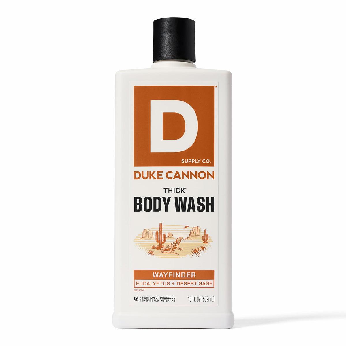 Duke Cannon front packaging showing bold label and durable bottle for long-lasting supply