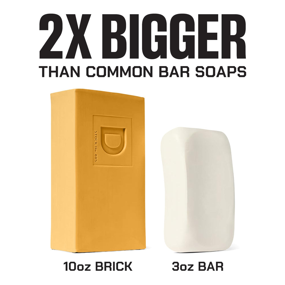 Duke Cannon bar in shower setting conveying daily use freshness and invigorating scent
