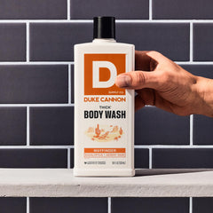 Duke Cannon rich lather texture close-up showing dense foam for improved exfoliation