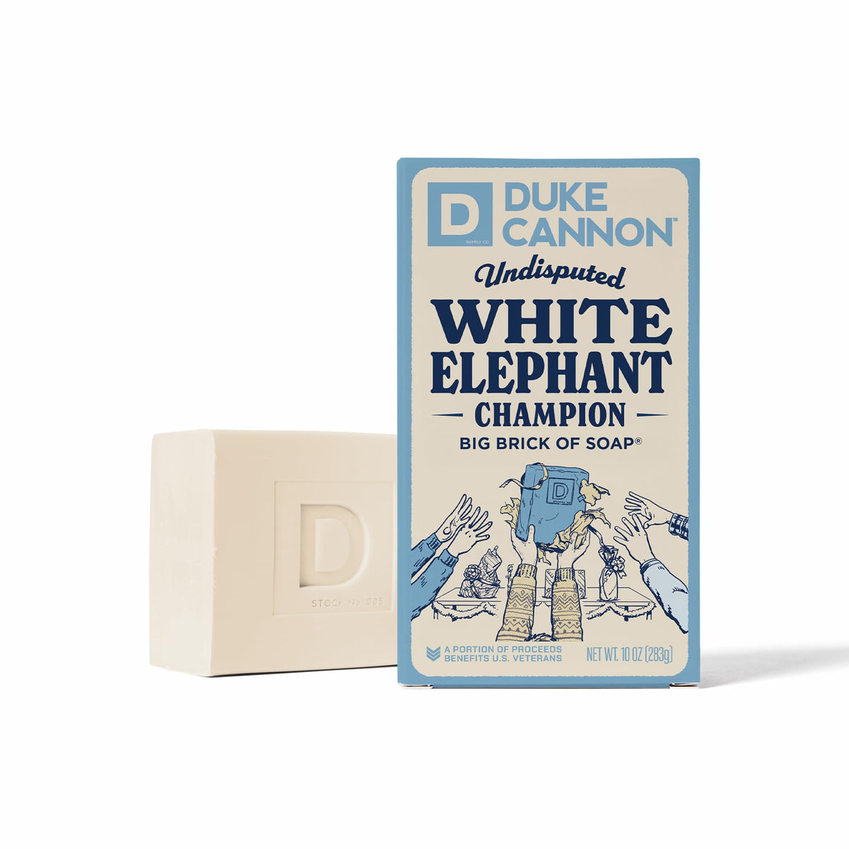 Duke Cannon front packaging showing oversized soap and branded humor, great as a gift