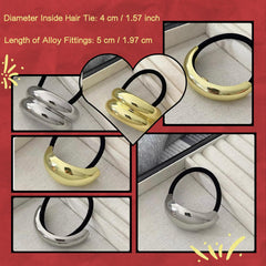 Duleylv hair cuff next to ruler illustrating compact size for travel convenience