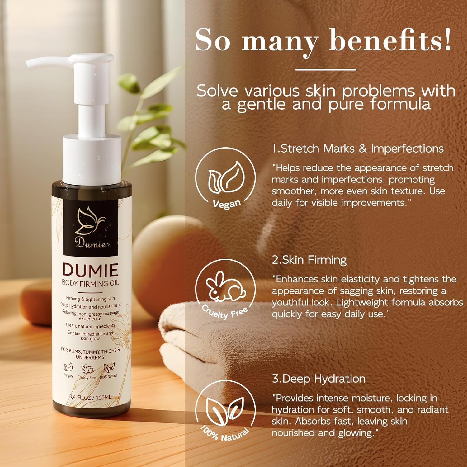 Dumie cap and dispense detail showing easy, controlled application benefit
