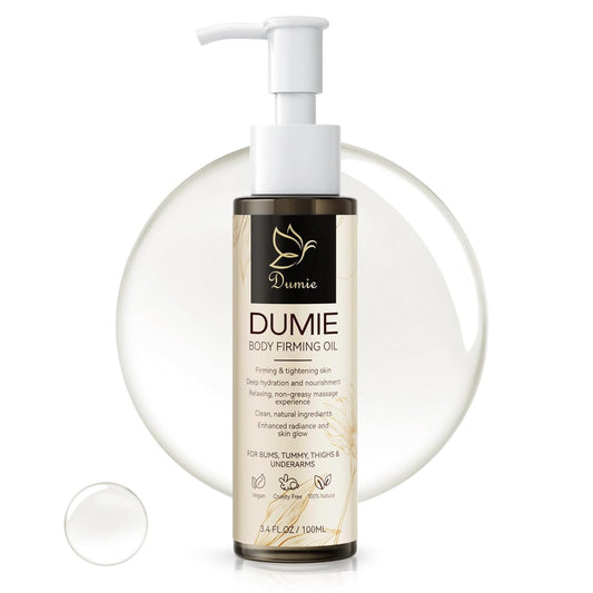 Dumie front label bottle showing product name and size, highlights luxury
