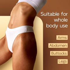 Dumie bottle shown next to a hand to indicate 3.38 fl oz scale and portability