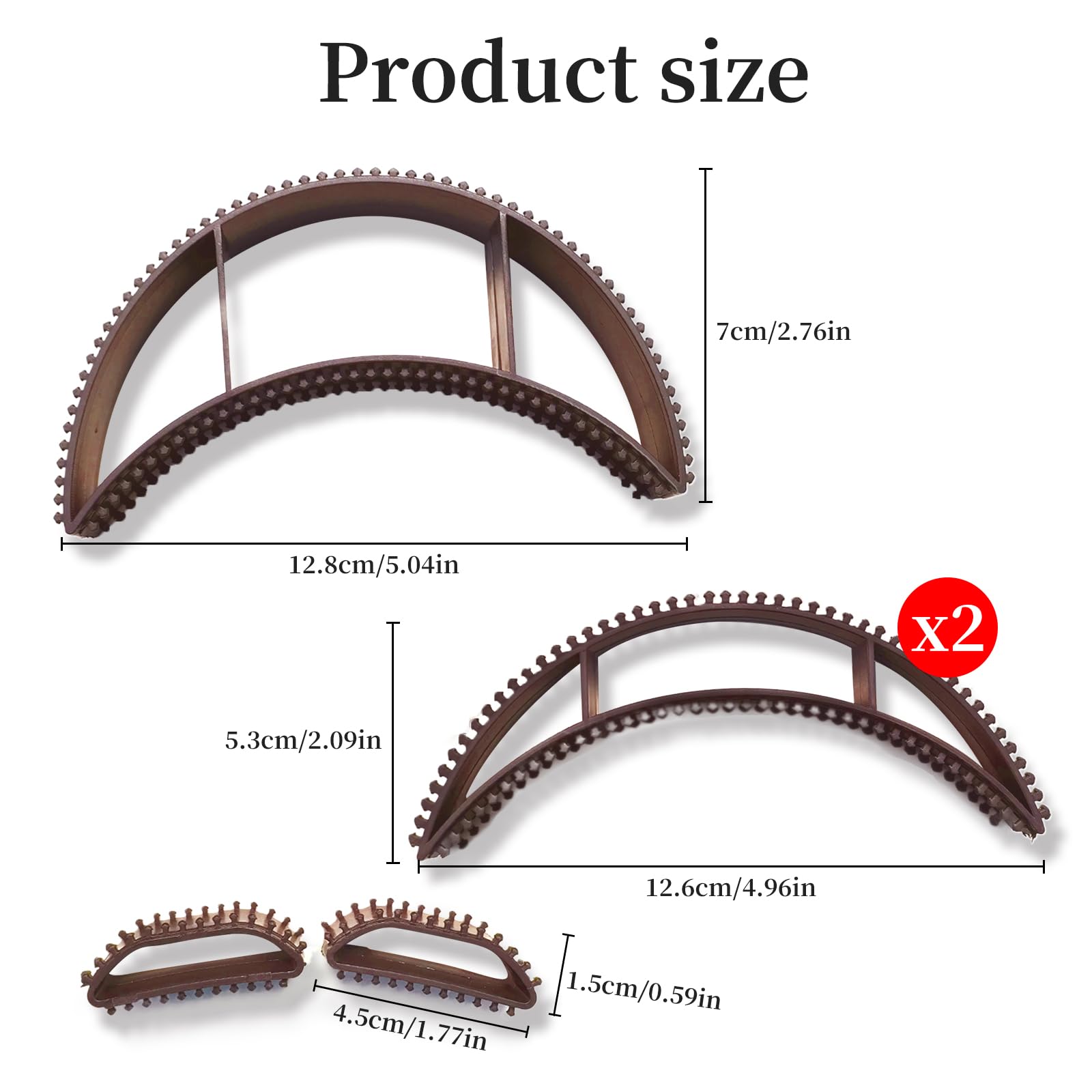 DUOJINSANXI close-up of curved comb teeth showing secure grip benefit