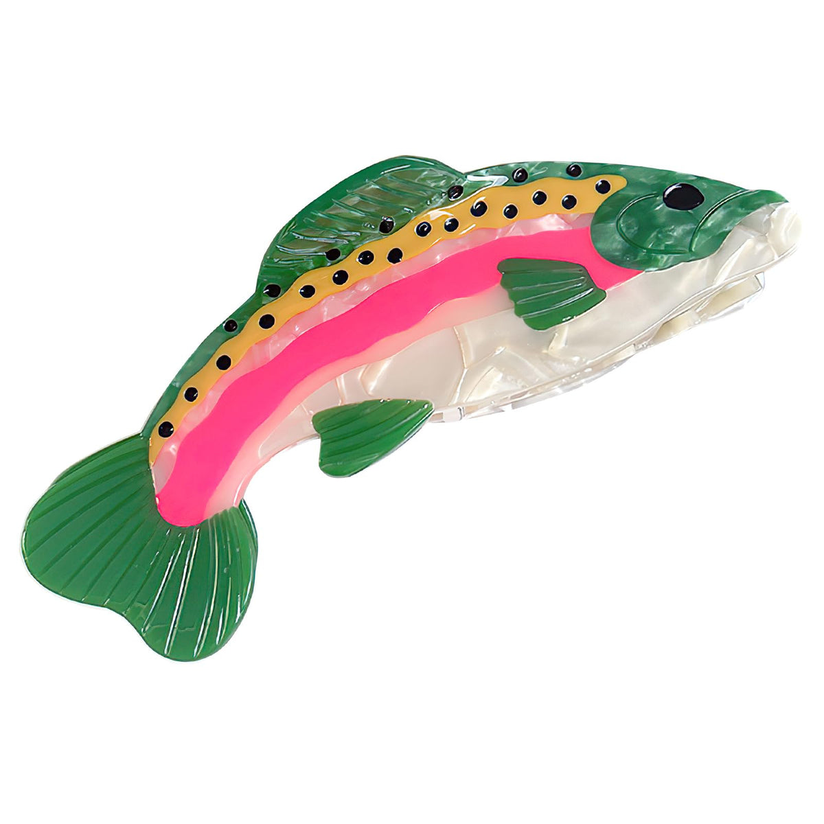 DUOJINSANXI salmon fish front view showing playful accent and secure hold