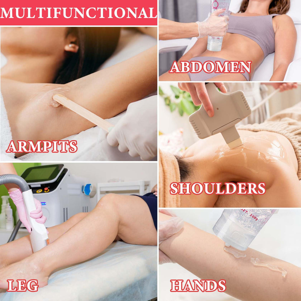 DuoZeng gel applied to face and leg for multi-area use benefit