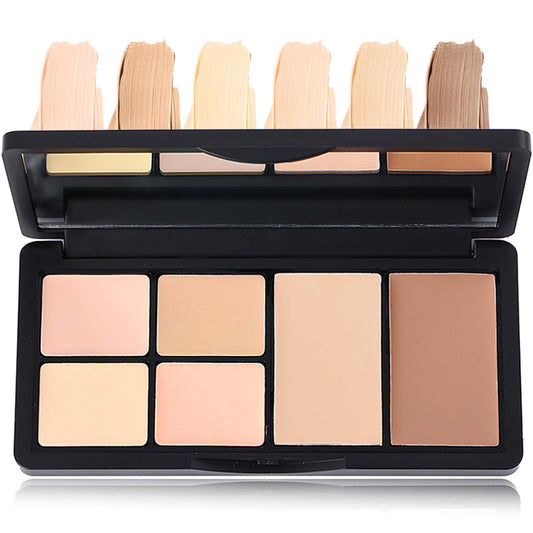 DuoZeng palette front open showing six shades for versatile correction and contouring