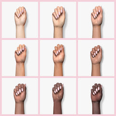 duri polish painted on fingernails illustrating soft pastel finish for weddings