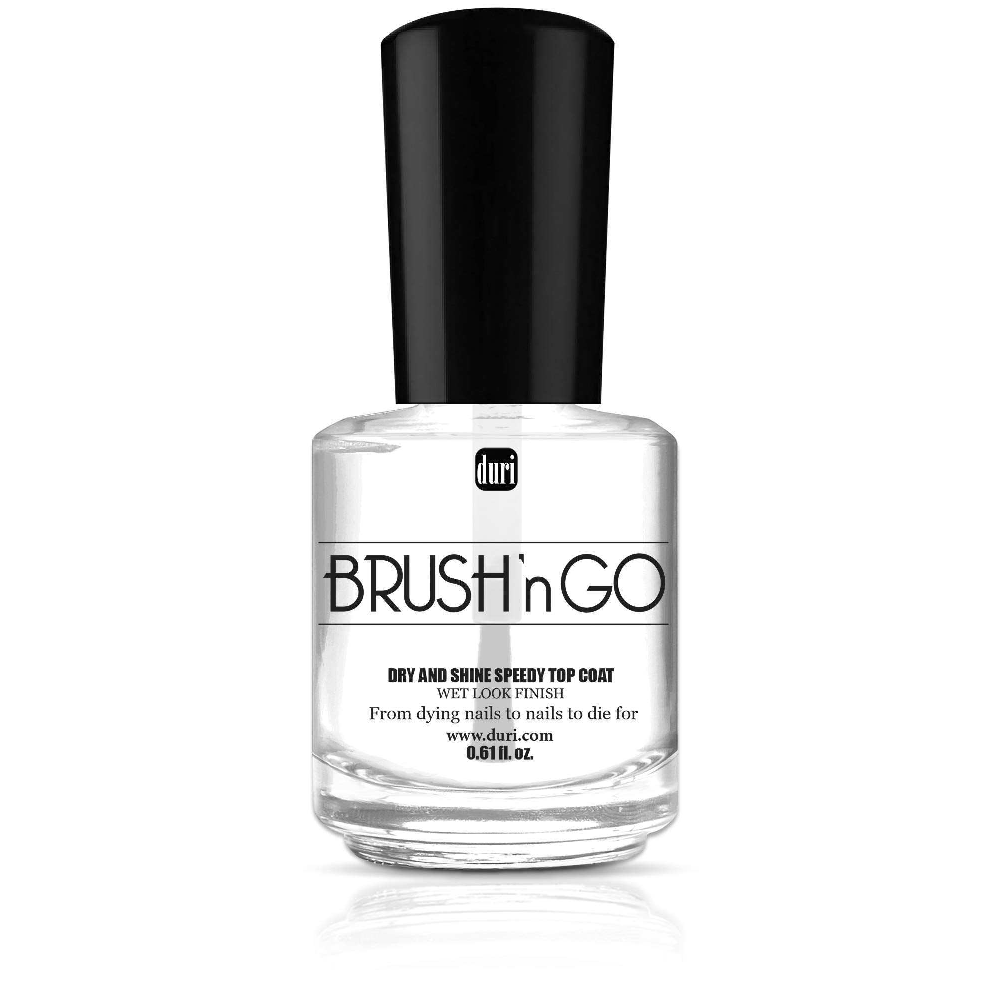 duri bottle front view showing glossy top coat and fast-dry benefit