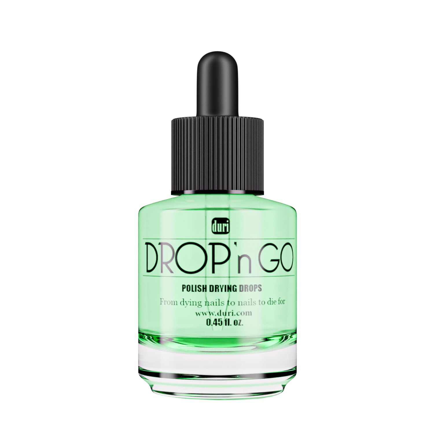 duri front bottle showing label and dropper for fast drying