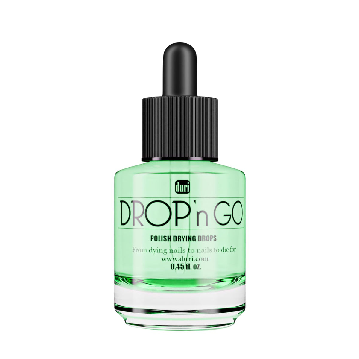duri front bottle showing label and dropper for fast drying