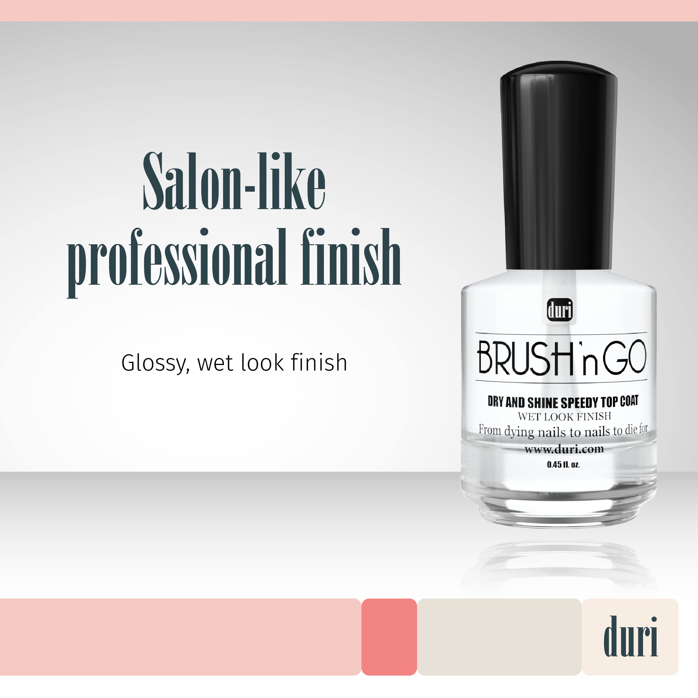duri glossy finish swatches showing high-shine and wet-look enhancement