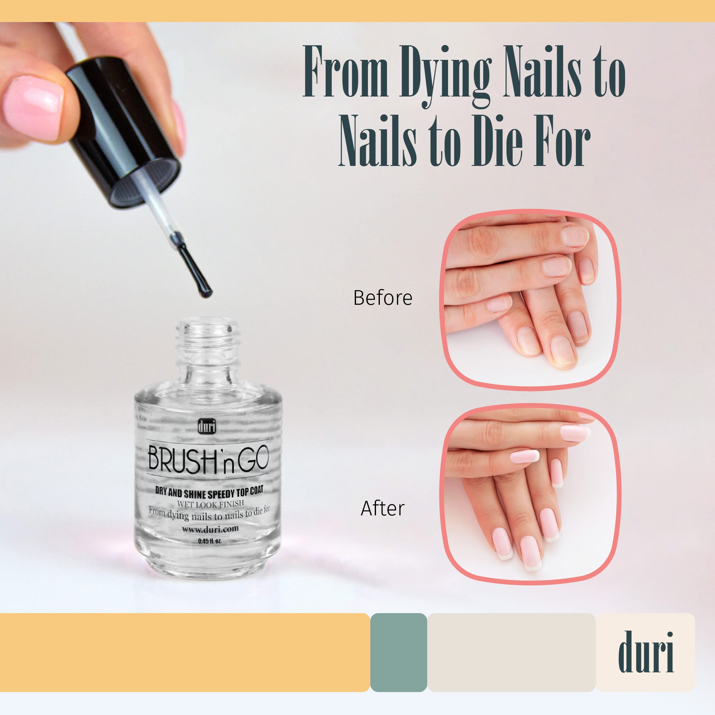 duri flatlay with manicure tools showcasing salon-quality finish at home