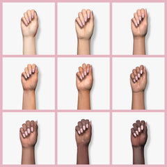 duri swatch on nail tip demonstrating semi-sheer French manicure effect