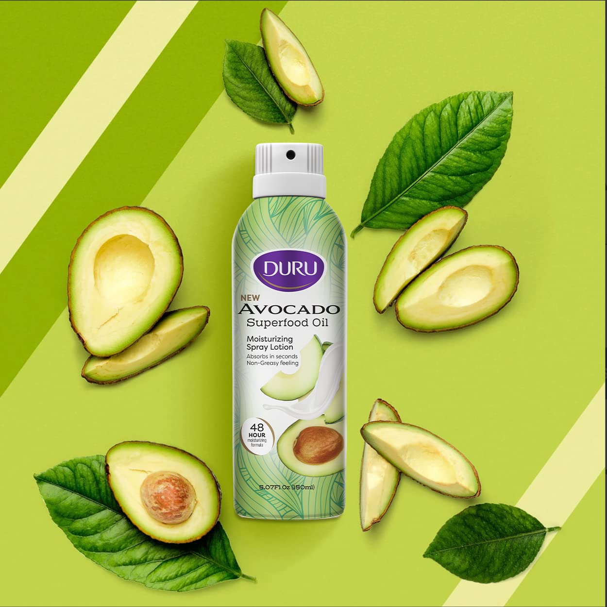 Duru mist on arm showing fast-absorbing texture and instant hydration