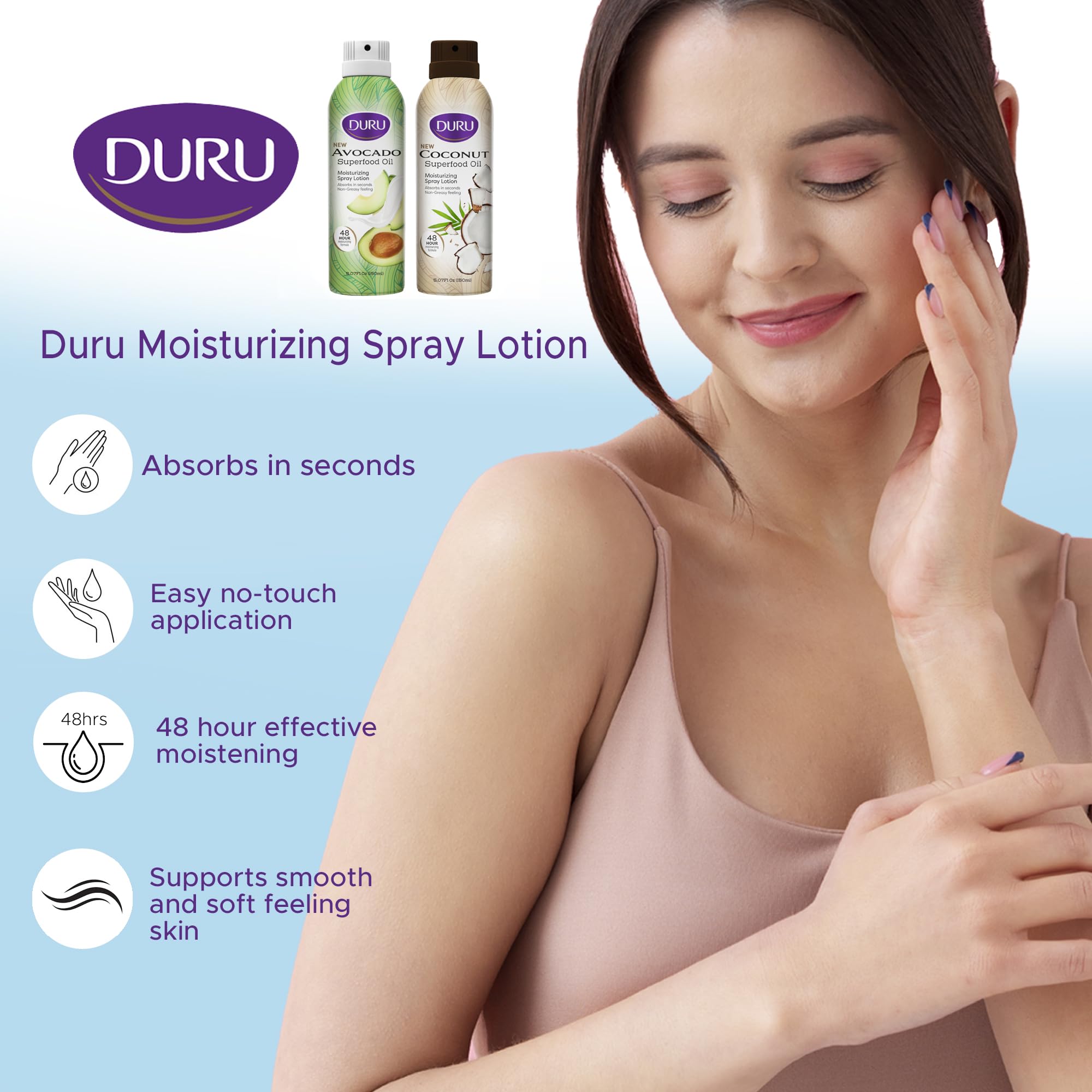 Duru bottle in travel bag lifestyle shot showing portability benefit